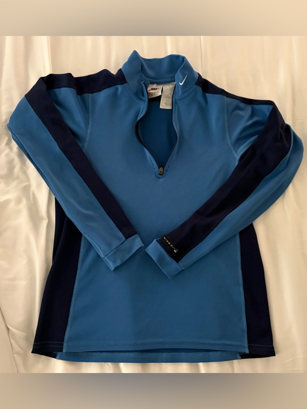 Nike Light Blue Quarter-Zip Pullover with Navy Accents